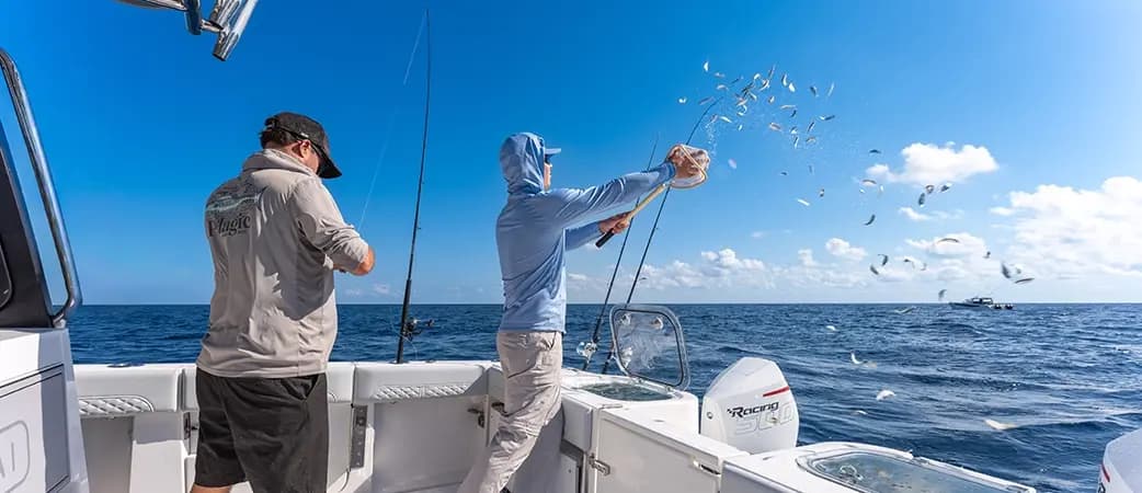 Pescando a bordo del Aquila 36 Molokai