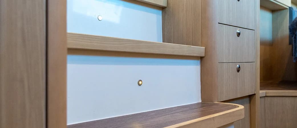 Detalle del equipamiento del Aquila 42 Yacht