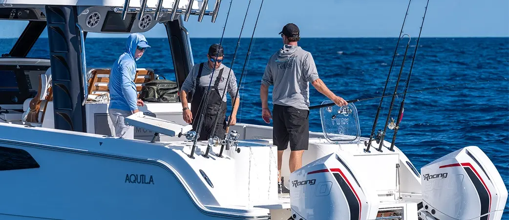 Pescando a bordo del Aquila 36 Molokai